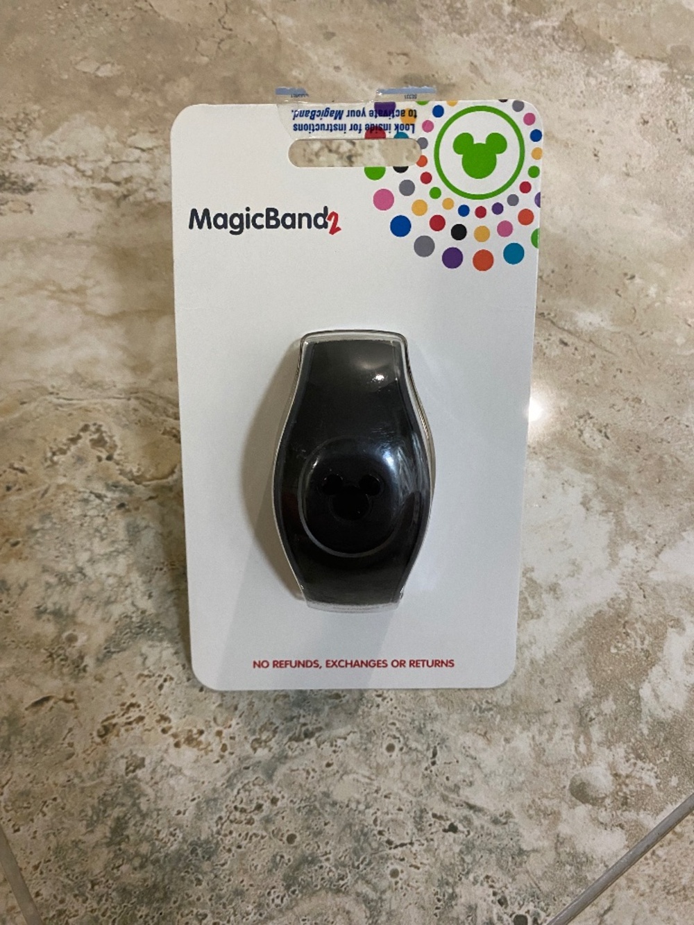 Disney MagicBand2 in Black, New in Packaging and Unopened